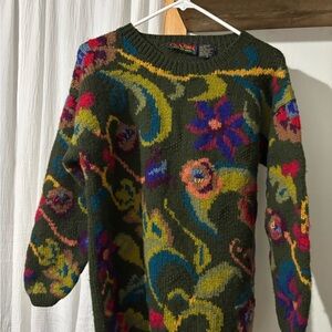 Jos. A. Bank Multicolor Floral Knit Sweater
